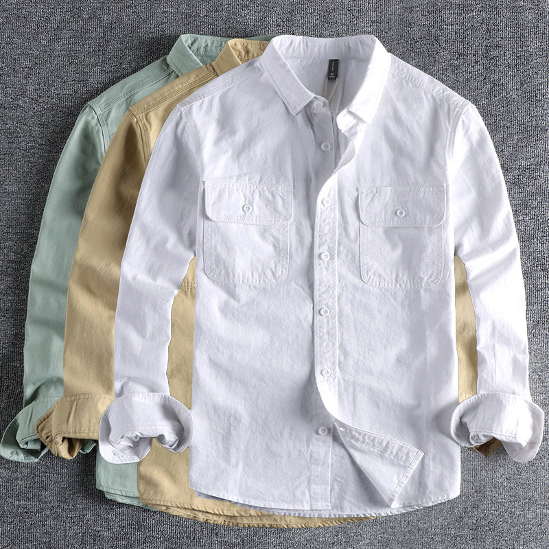 Camisole de manga longue pour homme en couleur claire, parfaite pour le travail