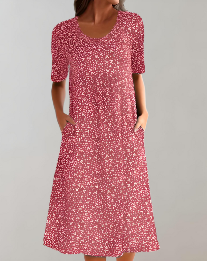 Robe d'été légère décontractée à manches courtes pour femmes avec col en V