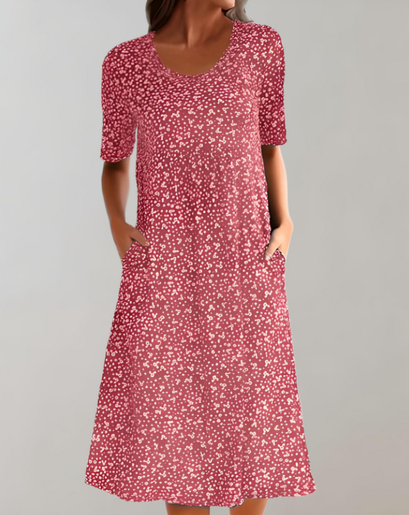 Robe d'été légère décontractée à manches courtes pour femmes avec col en V