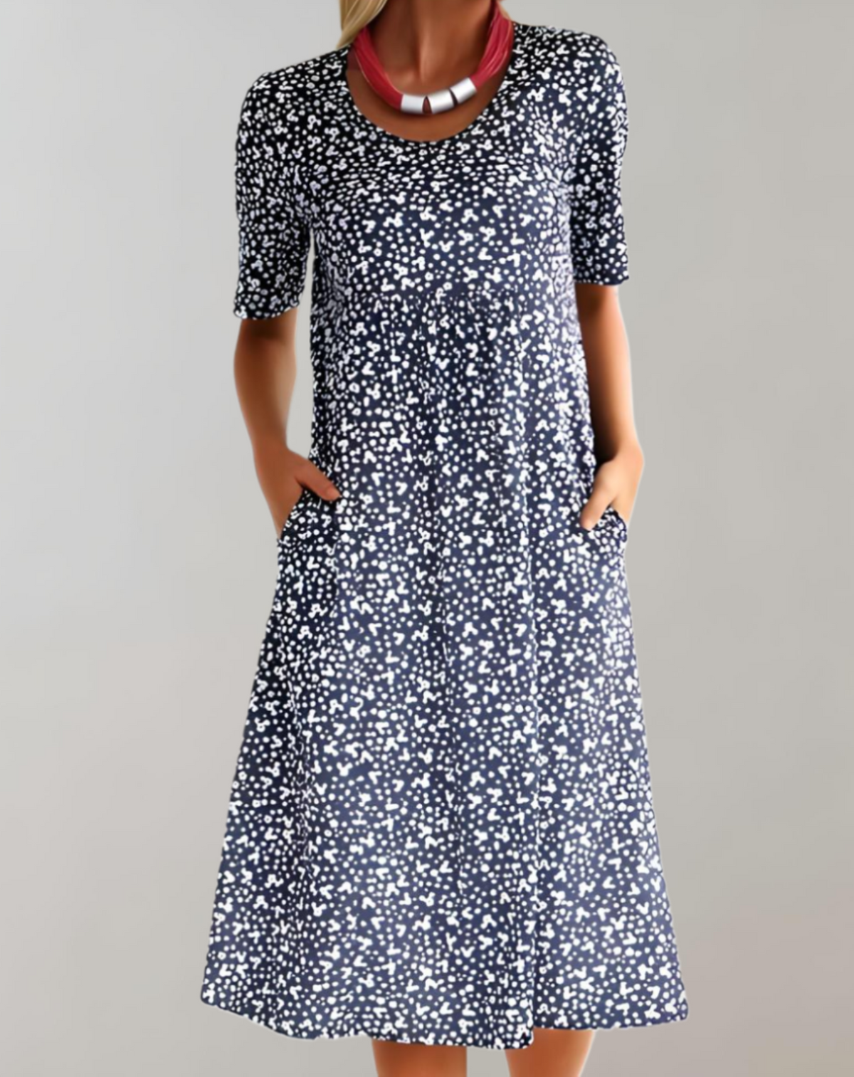 Robe d'été légère décontractée à manches courtes pour femmes avec col en V