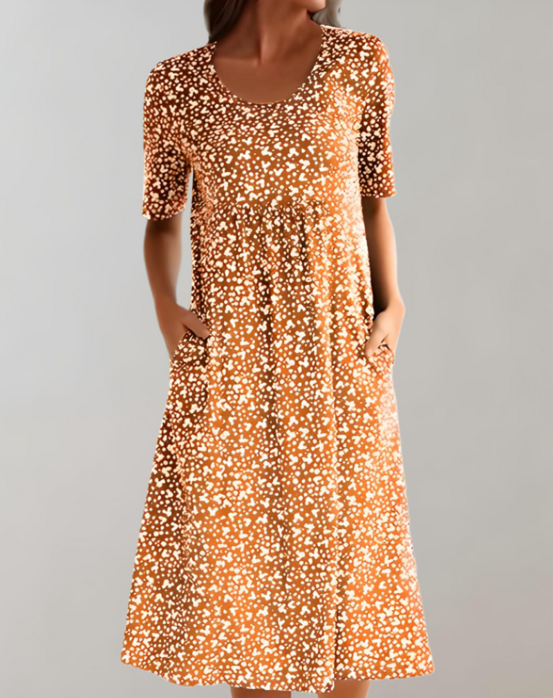 Robe d'été légère décontractée à manches courtes pour femmes avec col en V