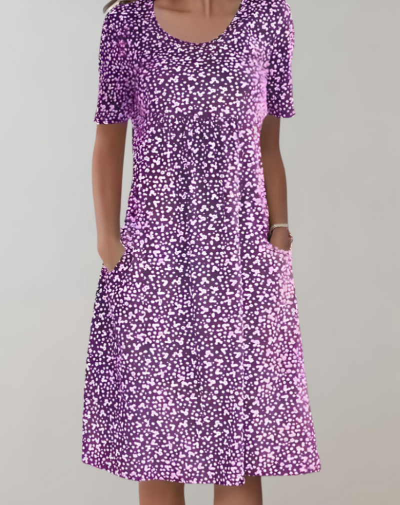 Robe d'été légère décontractée à manches courtes pour femmes avec col en V