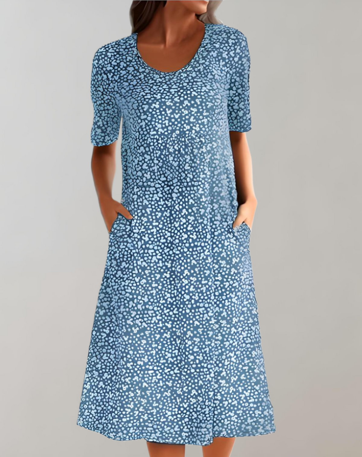 Robe d'été légère décontractée à manches courtes pour femmes avec col en V