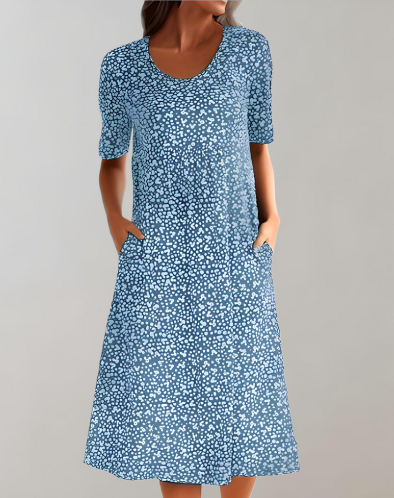 Robe d'été légère décontractée à manches courtes pour femmes avec col en V