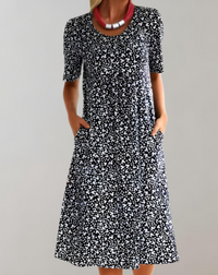 Robe d'été légère décontractée à manches courtes pour femmes avec col en V