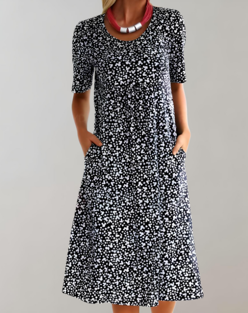 Robe d'été légère décontractée à manches courtes pour femmes avec col en V