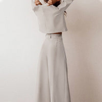 Ensemble lounge 2 pièces pour femmes - Top court chic et pantalon large confortable en noir pour les sorties décontractées - Mode tendance et décontractée