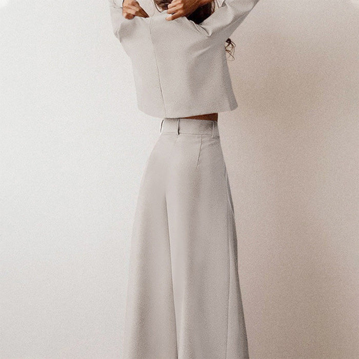 Ensemble lounge 2 pièces pour femmes - Top court chic et pantalon large confortable en noir pour les sorties décontractées - Mode tendance et décontractée