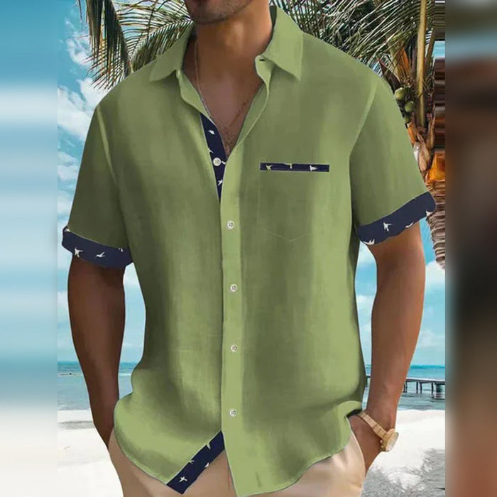 Camisa Casual para Hombres - De Manga Corta con Botones - Tejido Ligero y Transpirable