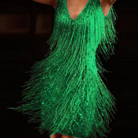 Vestige de fête pour femme avec style "Flapper", sans manches ni couteaux en V, détails de vêtements inspirés des années 1920, robe de nuit élégante