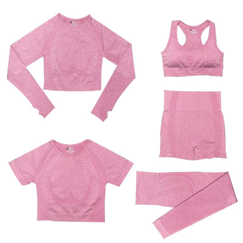 Ensemble de vêtements de sport pour femmes - Top 5 pièces et legging de sport avec taille haute pour une liberté de mouvement optimale