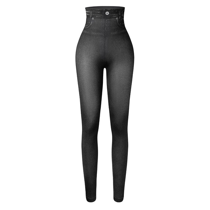 Leggings en denim à taille haute pour femmes - Jean extensible confortable pour un style polyvalent et décontracté