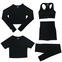 Ensemble de vêtements de sport pour femmes - Top 5 pièces et legging de sport avec taille haute pour une liberté de mouvement optimale