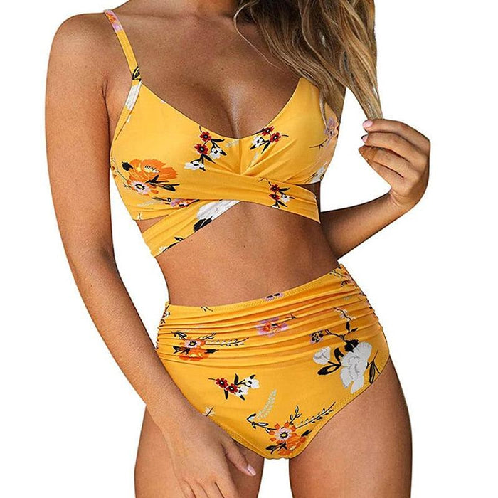 Ensemble de Bikini à Taille Haute pour Femmes - Maillot de Bain Élégant et Incontournable