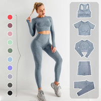 Ensemble de vêtements de sport pour femmes - Top 5 pièces et legging de sport avec taille haute pour une liberté de mouvement optimale