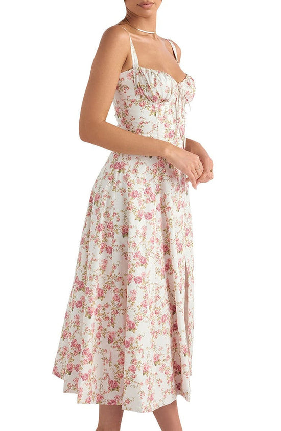Robe florale élégante avec taille flatteuse - Parfaite pour toutes les occasions