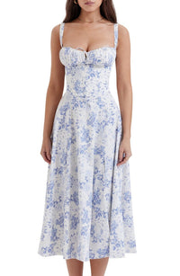 Robe Bustier Imprimée - Thea en Mélange de Polyester Durable