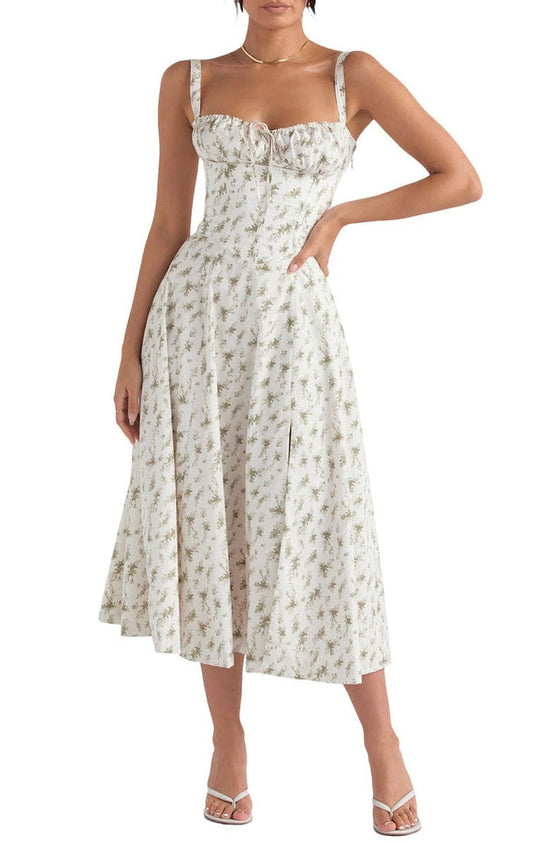 Robe florale élégante avec taille flatteuse - Parfaite pour toutes les occasions