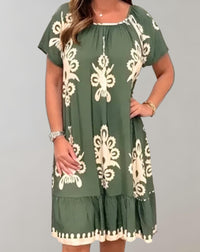 Élégante robe midi à fleurs légères pour femmes, parfaite pour l'été