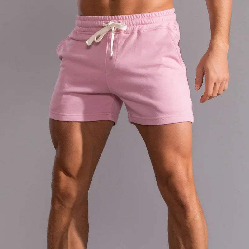 Short décontracté pour hommes avec taille élastique, tissu en coton respirant, coupe ajustable et poches latérales pratiques