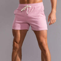Short décontracté pour hommes avec taille élastique, tissu en coton respirant, coupe ajustable et poches latérales pratiques