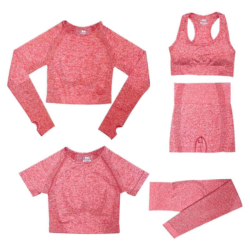 Ensemble de vêtements de sport pour femmes - Top 5 pièces et legging de sport avec taille haute pour une liberté de mouvement optimale