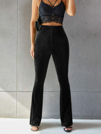 Élégant pantalon large en velours côtelé pour femmes avec taille haute pour un look élégant