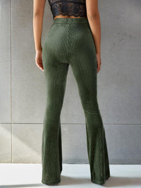 Élégant pantalon large en velours côtelé pour femmes avec taille haute pour un look élégant