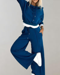 Nina | Ensemble 2 pièces confortable : sweat douillet avec capuche et pantalon large élégant