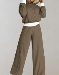 Nina | Ensemble 2 pièces confortable : sweat douillet avec capuche et pantalon large élégant