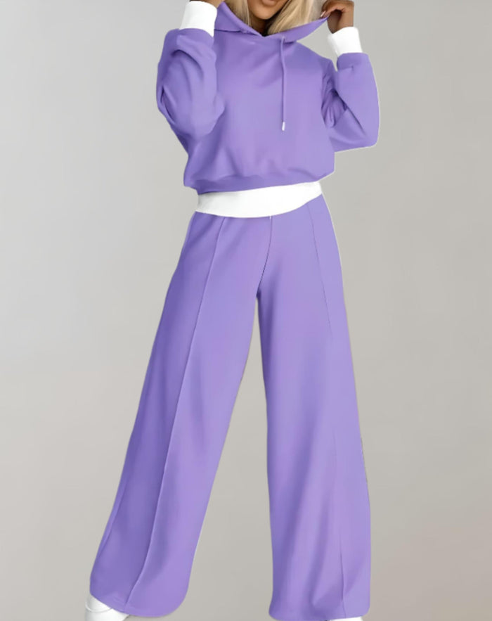Nina | Ensemble 2 pièces confortable : sweat douillet avec capuche et pantalon large élégant