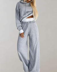 Nina | Ensemble 2 pièces confortable : sweat douillet avec capuche et pantalon large élégant