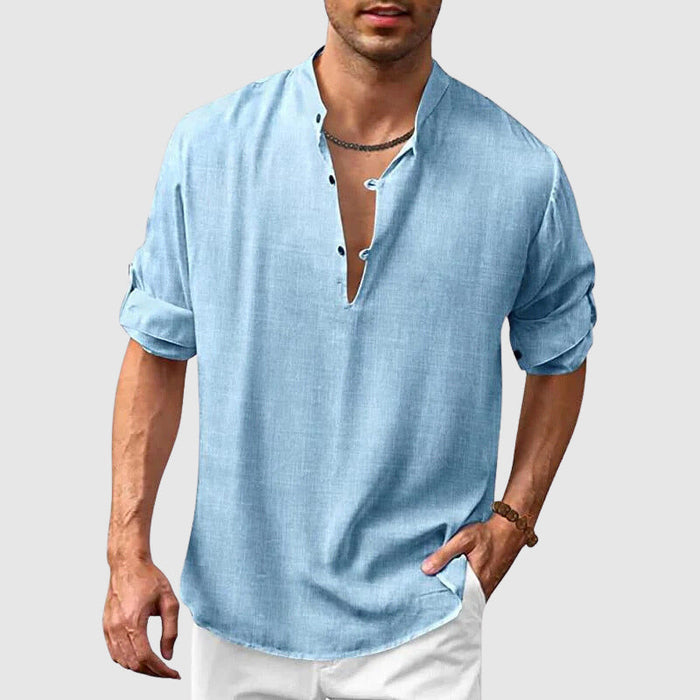 Camisole pour homme en cuir décontracté pour la plage dans le style hippie avec des manches longues