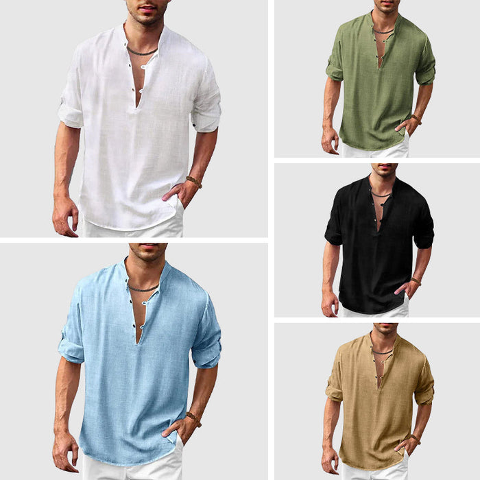 Camisole pour homme en cuir décontracté pour la plage dans le style hippie avec des manches longues