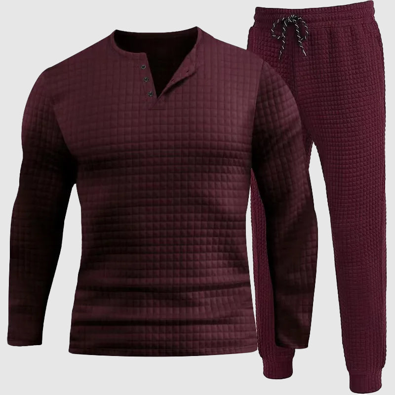 Set de camisole et de pantalon de manga larga pour homme, transpirable et confortable