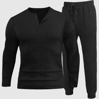 Set de camisole et de pantalon de manga larga pour homme, transpirable et confortable