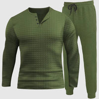 Set de camisole et de pantalon de manga larga pour homme, transpirable et confortable