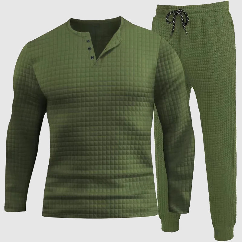 Set de camisole et de pantalon de manga larga pour homme, transpirable et confortable