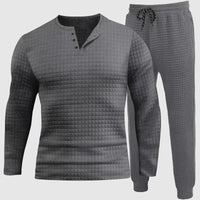 Set de camisole et de pantalon de manga larga pour homme, transpirable et confortable
