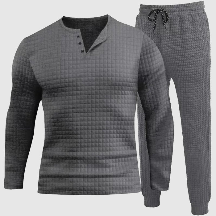 Set de camisole et de pantalon de manga larga pour homme, transpirable et confortable