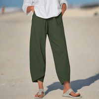 Pantalon en lin confortable et respirant - mode féminine élégante et polyvalente