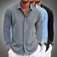 Chemise homme à boutons - coupe slim - manches longues - coton respirant - col pointu élégante