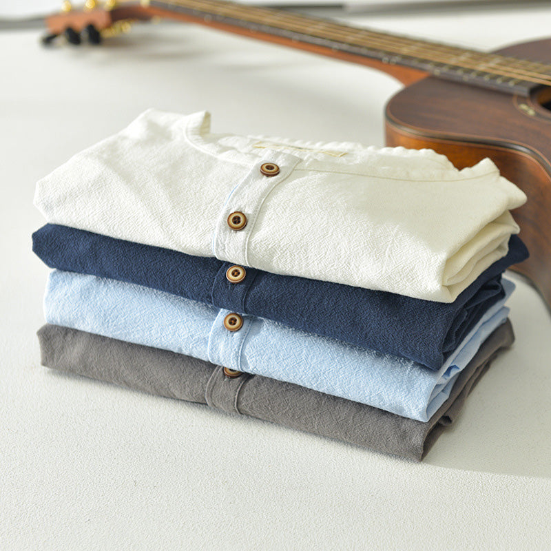 Chemise Henley décontractée pour hommes - Coton léger et respirant, manches courtes avec patte de boutonnage