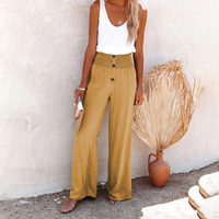 Pantalon tendance à taille haute et à jambe large pour les femmes, pour un look élégant et confortable
