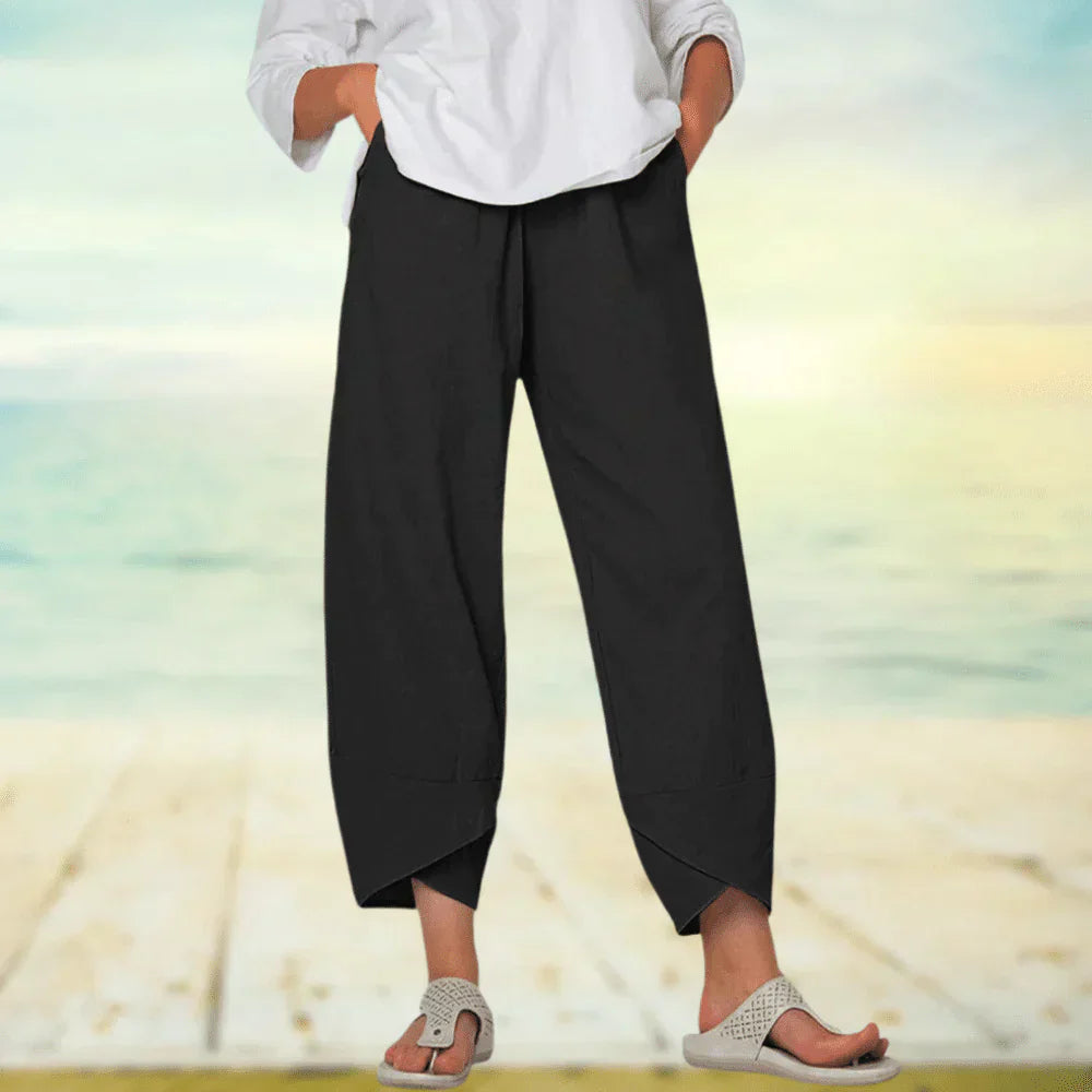 Pantalon en coton à coupe décontractée pour femmes - Vêtements légers et décontractés pour le confort et le style au quotidien