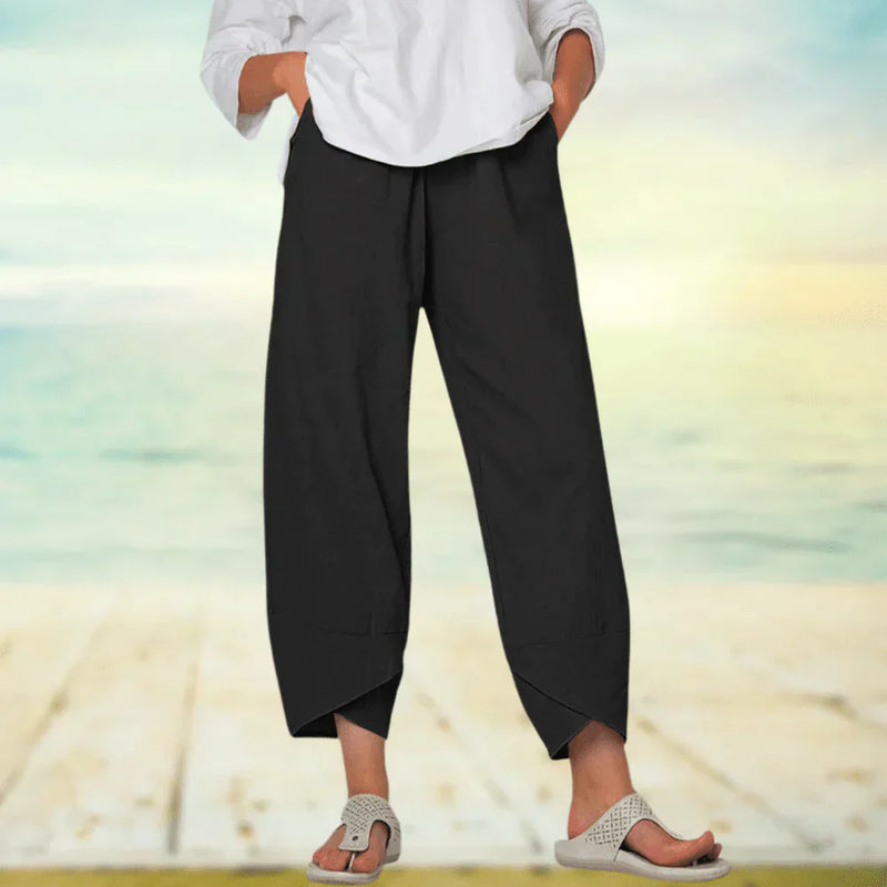 Pantalon en coton à coupe décontractée pour femmes - Vêtements légers et décontractés pour le confort et le style au quotidien