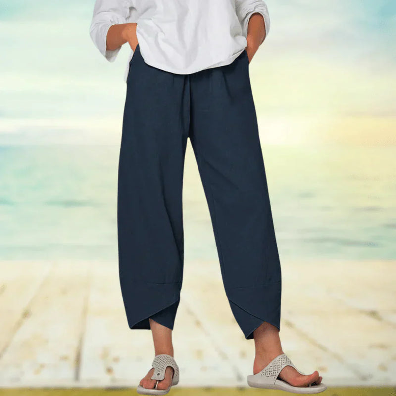Pantalon en coton à coupe décontractée pour femmes - Vêtements légers et décontractés pour le confort et le style au quotidien