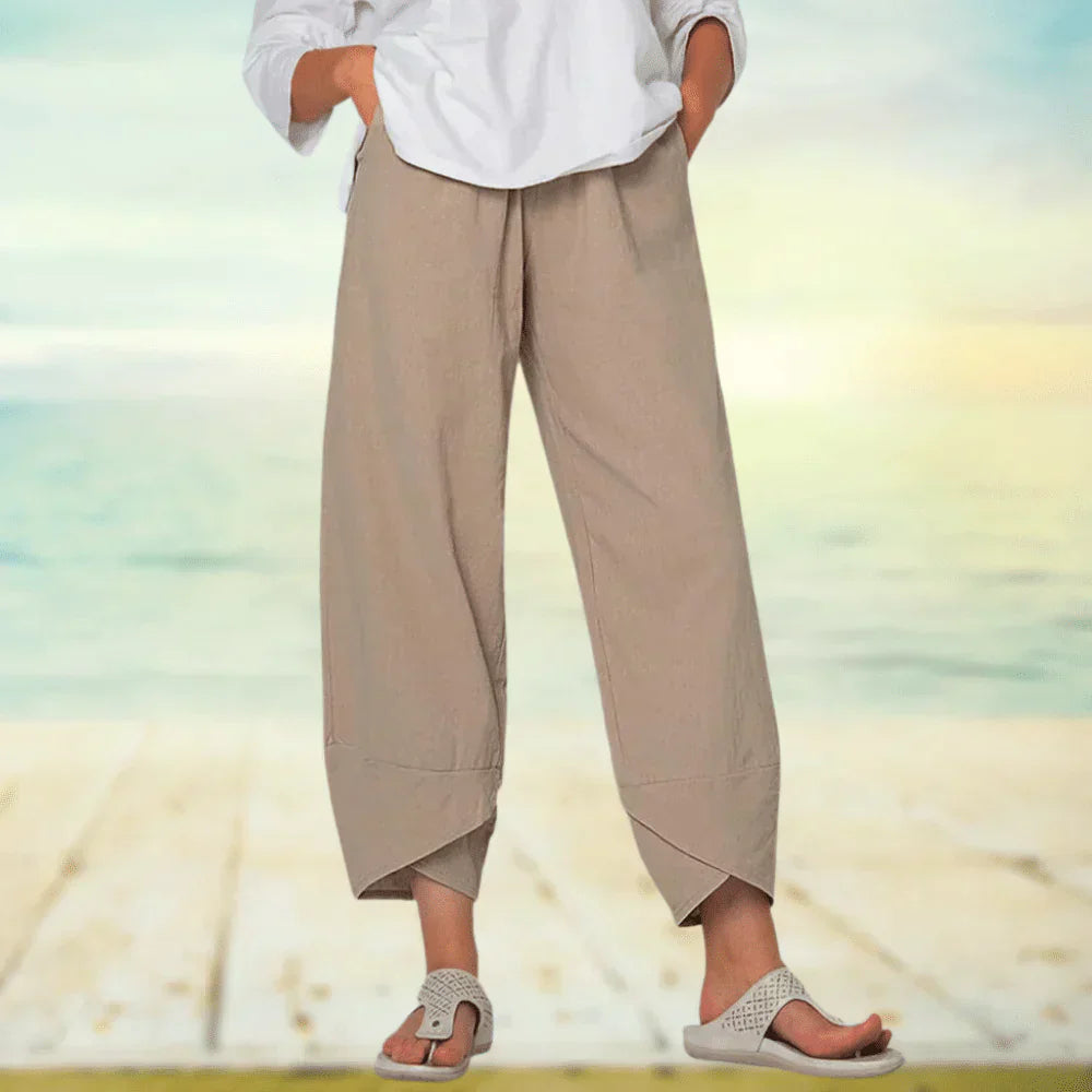 Pantalon en coton à coupe décontractée pour femmes - Vêtements légers et décontractés pour le confort et le style au quotidien