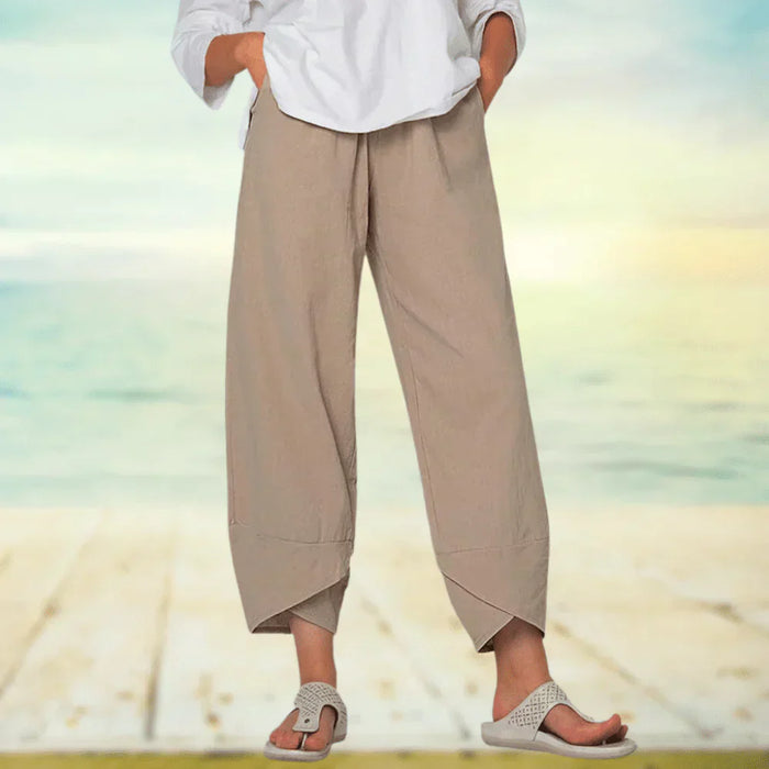 Pantalon en coton à coupe décontractée pour femmes - Vêtements légers et décontractés pour le confort et le style au quotidien
