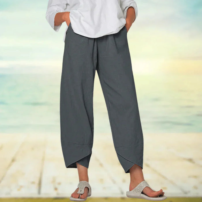 Pantalon en coton à coupe décontractée pour femmes - Vêtements légers et décontractés pour le confort et le style au quotidien